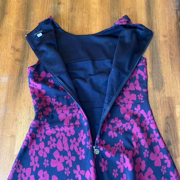 Tommy Hilfiger Dress 10 Purple Blue Floral Midi Dress Sleeveless Lined - Picture 8 of 11